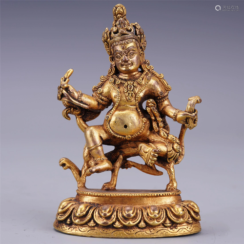 CHINESE TIBETAN GILT BRONZE BUDDHIST