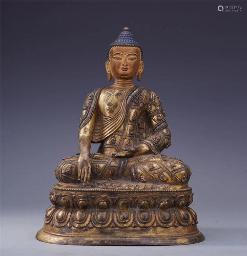 AN ANCIENT CHINESE GILT BRONZE A…