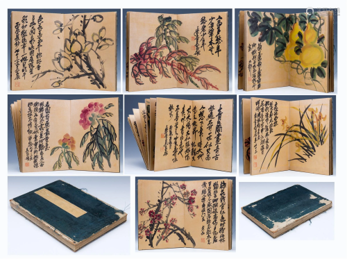 CHINESE PAINTING ALBUM OF FLOWER & PO…