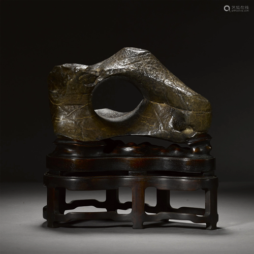 CHINESE ANCIENT TAIHU SPIRIT STONE CAR…