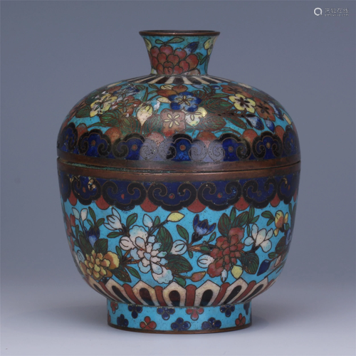 AN ANCIENT CHINESE CLOISONNE FL…