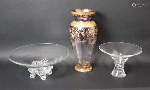 2 Steuben Glass Centerpieces & A Moser ? …
