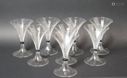 R. Lalique France Signed Champagne Stems.