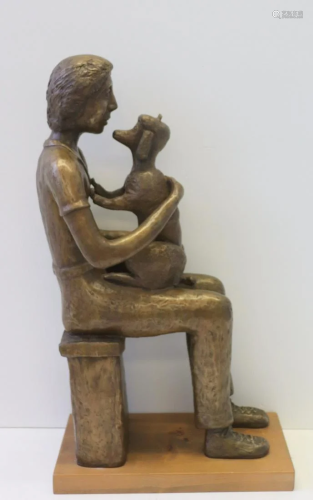 Ted Haber Signed Bronze Sculpture Of Figure…