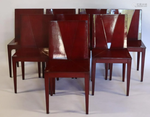 Set Of 8 Vintage Lacquered Chairs Sgd Low…
