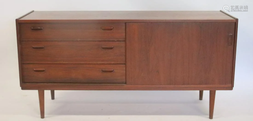 Midcentury 3 Drawer Sliding Door Cabinet