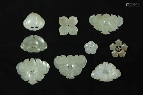 9 Chinese Ming & Qing Dynasty White Jade …