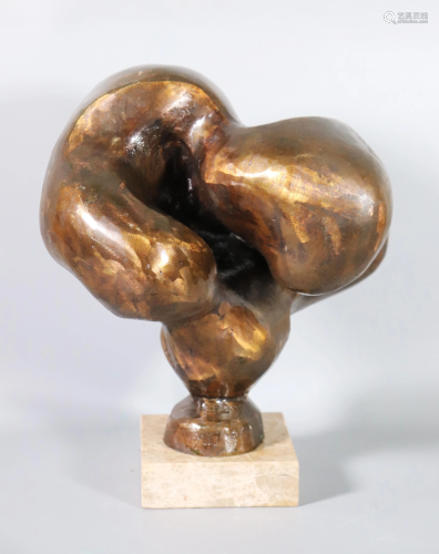 Aharon Ashkenazi Bronze Abstract on Marbl…