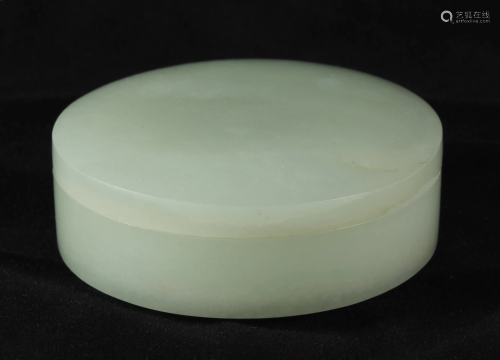 Chinese 18/19 C White Jade Box & Cover