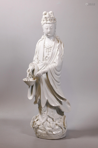 Chinese Qing Blanc de Chine Standing Guanyin