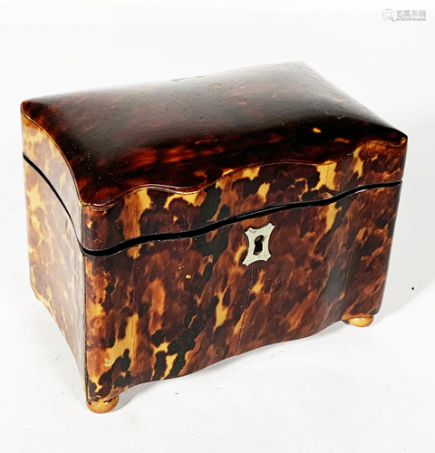 European 19 C Tortoise Shell Jewelry Box