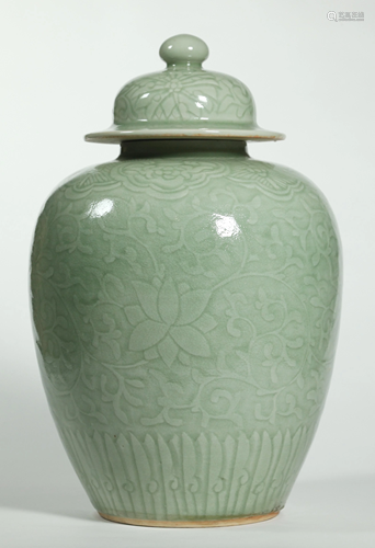 Chinese Qing Carved Celadon Porcelain …