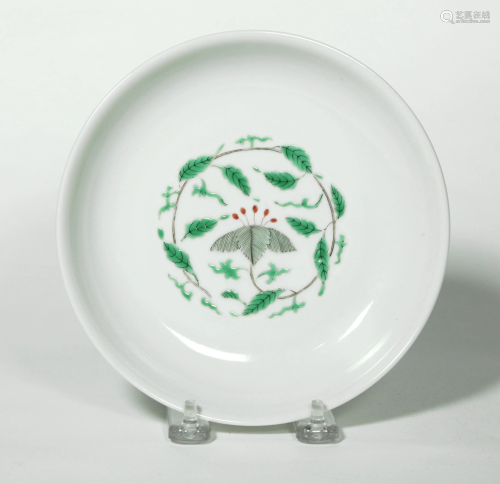 Chinese Famille Verte Enameled Porcelain Plate