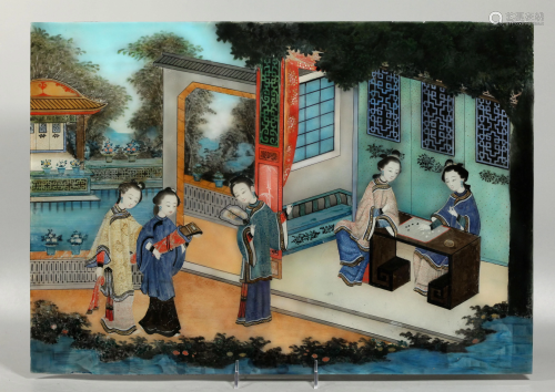 Lg Chinese 19 Century Reverse Painting …