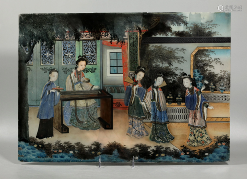 Lg Chinese 19 Century Reverse Painting …