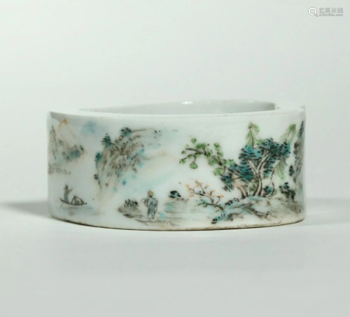 Chinese Qing Artist Painted Porcelain Brush W…