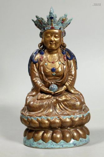 Rare Chinese 18/19 C Porcelain Seated Buddh…