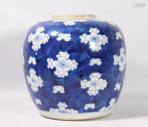 Chinese Kangxi Blue & White Porcelain Ginger Jar