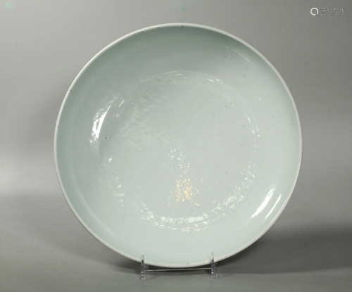 Rare Chinese 18 C Anhua Lotus Porcelain Lg Pl…