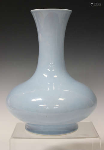 A Chinese Clair-de-lune glazed porcelain vase, mark of Yongzheng but probably 20th century, with