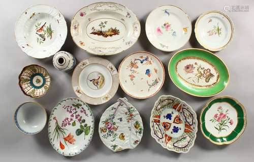 19TH CENTURY AND LATER DECORATIVE PORCELAIN, to include plates, dishes and bowls (AF).