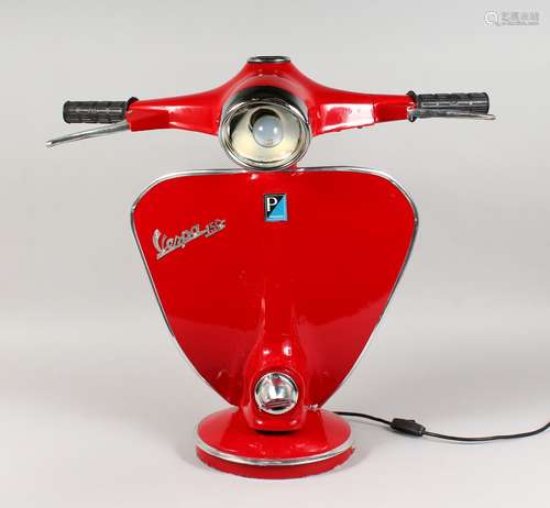 A LARGE NOVELTY VESPA SCOOTER LAMP. 24ins high.