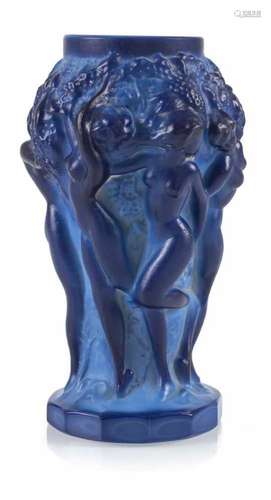 ART DECO VASE BLAU MARMORIERT