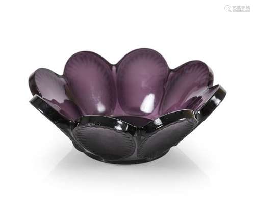 GLASSCHALE, LALIQUE, VIOLETT,