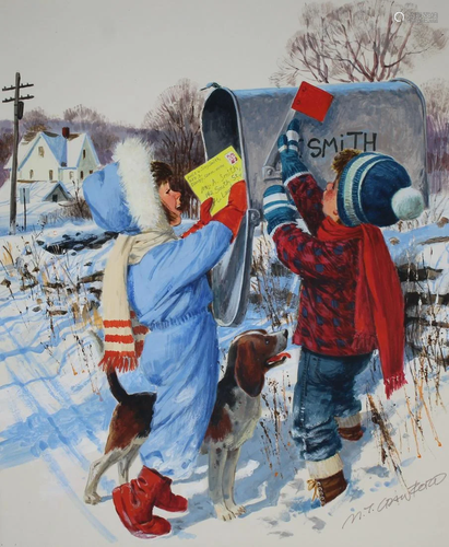 Mel Crawford (B. 1925) Boy and Girl At Ma…