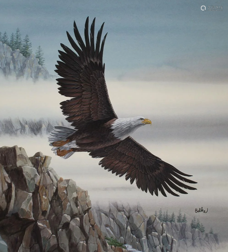 Don Balke (B. 1933) Bald Eagle in Flight