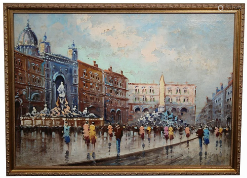 Signed Impressionist French Street Scene Painting