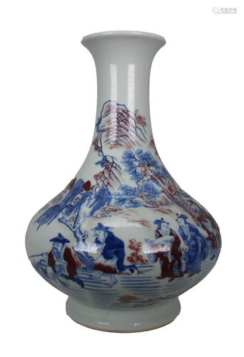 Chinese Blue and Red Porcelain Vase