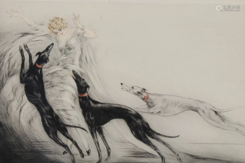 Louis Icart “Coursing II” 1929 Aquatint Etching