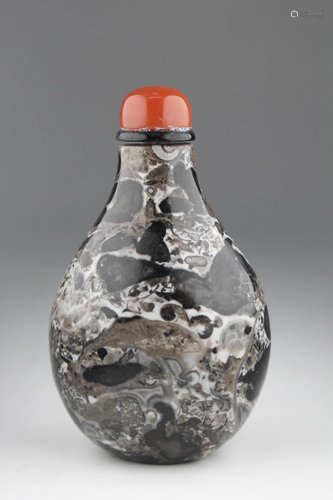 Chinese Fossiliferous Limestone Snuff Bottle