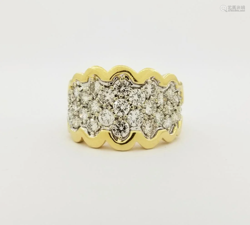 14K Gold & Diamond Cluster Ring