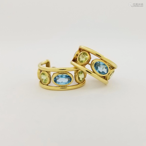 14K Gold Multi-Stone Earrings