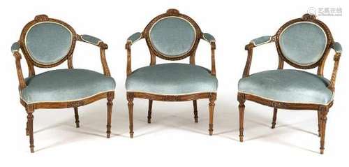 SATZ VON 3 LOUIS-XIV-FAUTEUILS