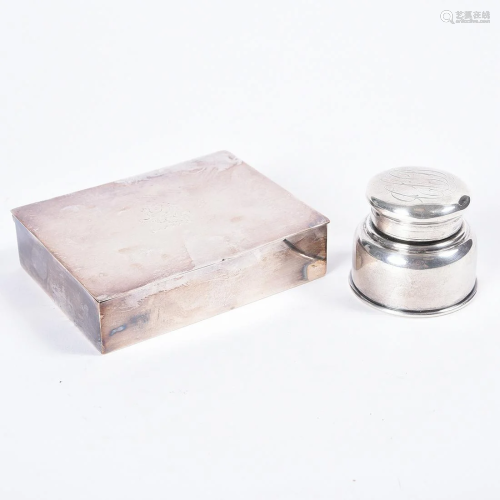 Tiffany Sterling Silver Inkwell and an English Silver