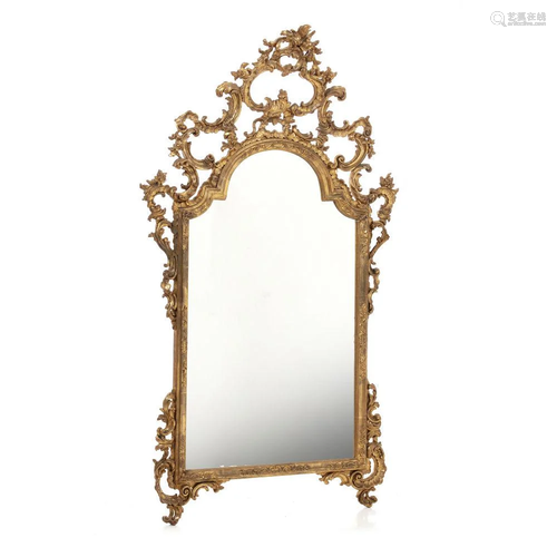 Carved gold mirror