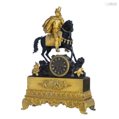 'Knight' table clock, Empire