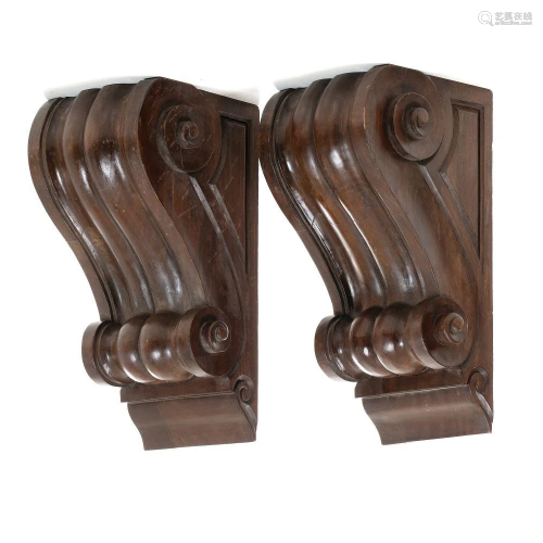 Pair of carved corbels