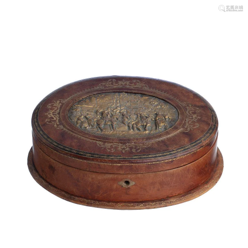 Leather & bronze jewelry box