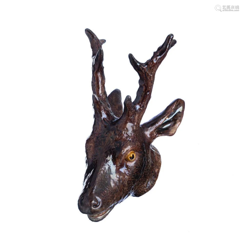 Deer head by Rafael Bordalo Pinheiro