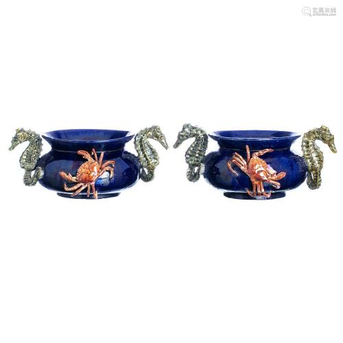 Pair of bowls 'seahorses and crab' by R…