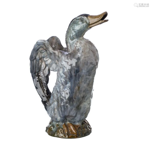 Pitcher 'duck' in faience of Caldas