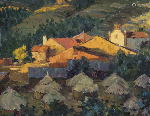 LUiS ALBERTO (XX) - 'Landscape with houses'
