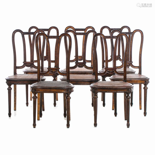 Fourteen Louis XVI style chairs