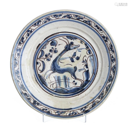 Portuguese faience plate, 17th century