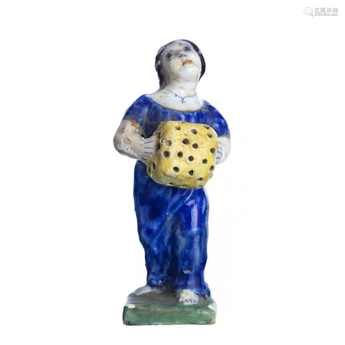 Faience Toothpick holder 'female figure'