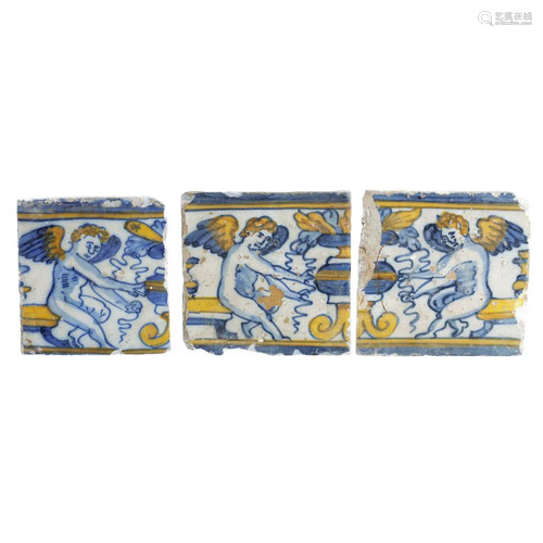 Three 'cherubim' tiles